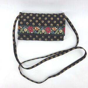 Vera Bradley Vintage Provencal Quilted Cotton Crossbody Wallet Bag Sunflower